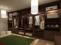 Классическая гардеробная комната из массива с подсветкой Кызылорда