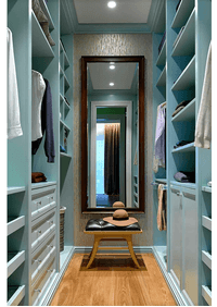 Параллельная гардеробная комната с большим зеркалом Кызылорда
